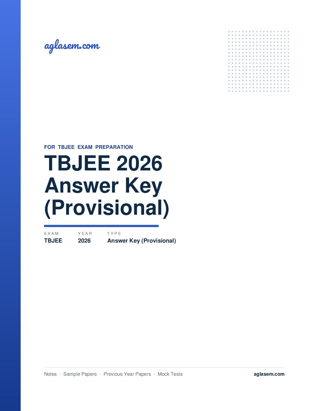 TBJEE 2026 Answer Key (Provisional) - Page 1 of 6