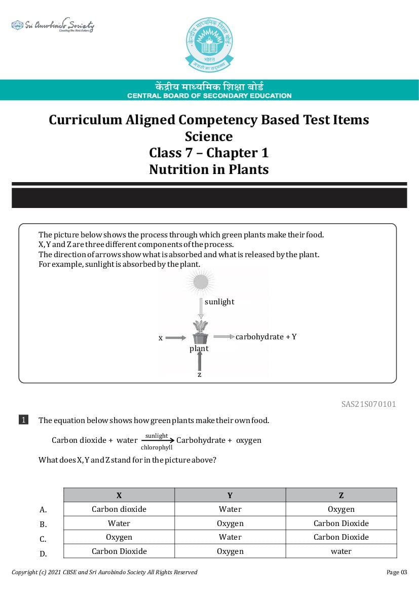 Class 7 Science Competency Based Questions 2025 - Download PDF - AglaSem