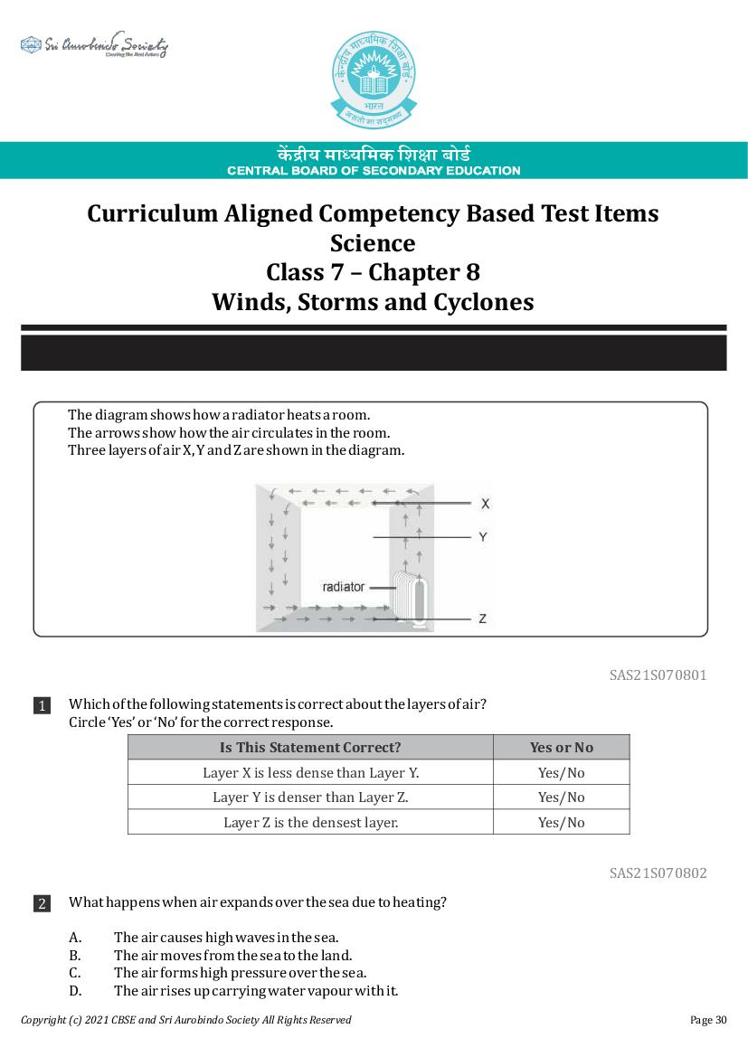Class 7 Science Competency Based Questions 2025 - Download PDF - AglaSem