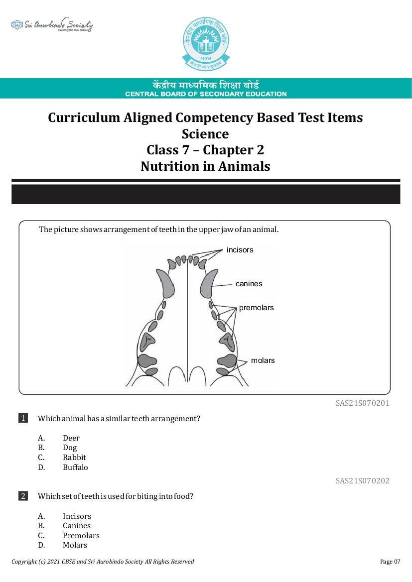 Class 7 Science Competency Based Questions 2025 - Download PDF - AglaSem
