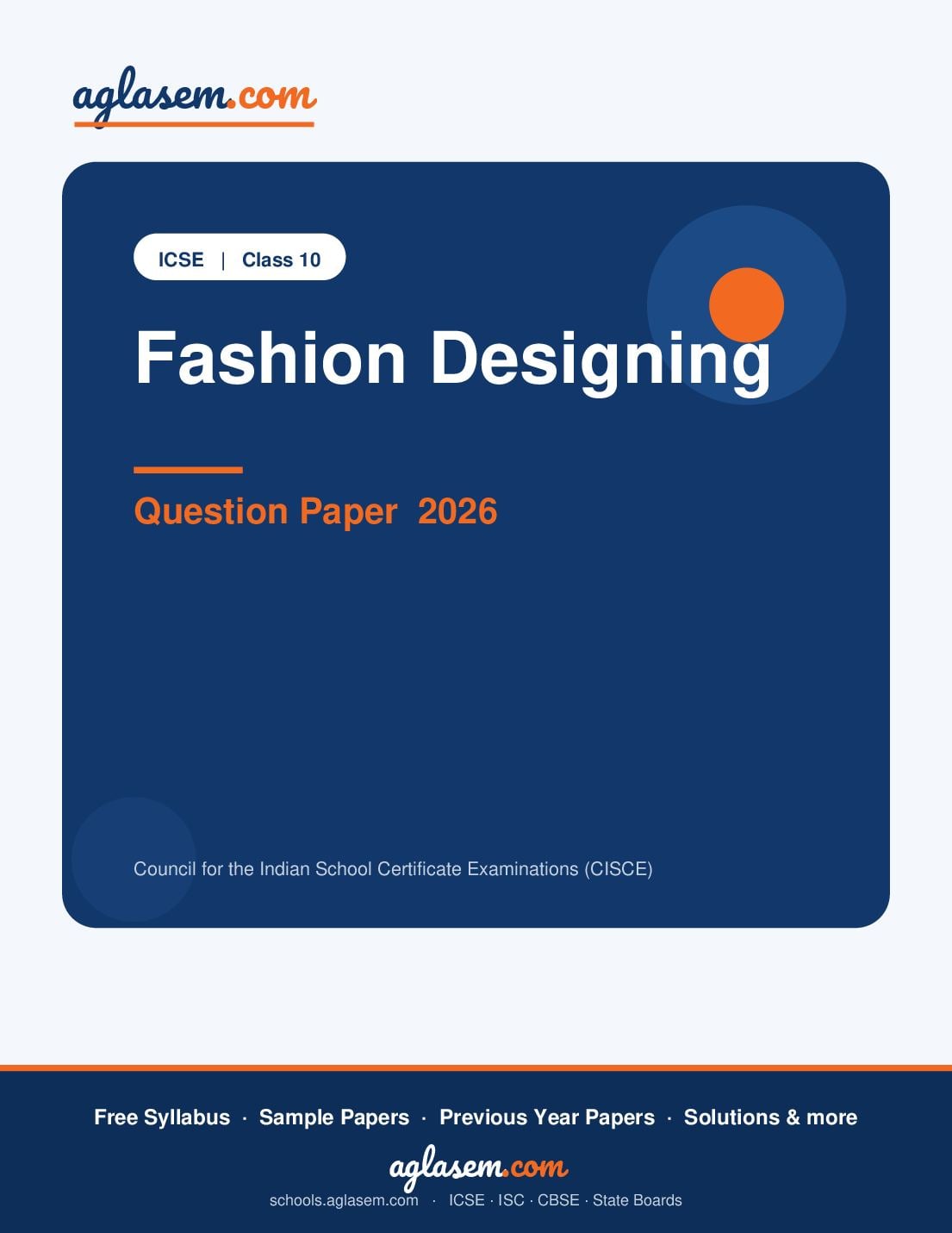 ICSE Class 10 Question Paper 2026 Fashion Designing - Page 1 of 12
