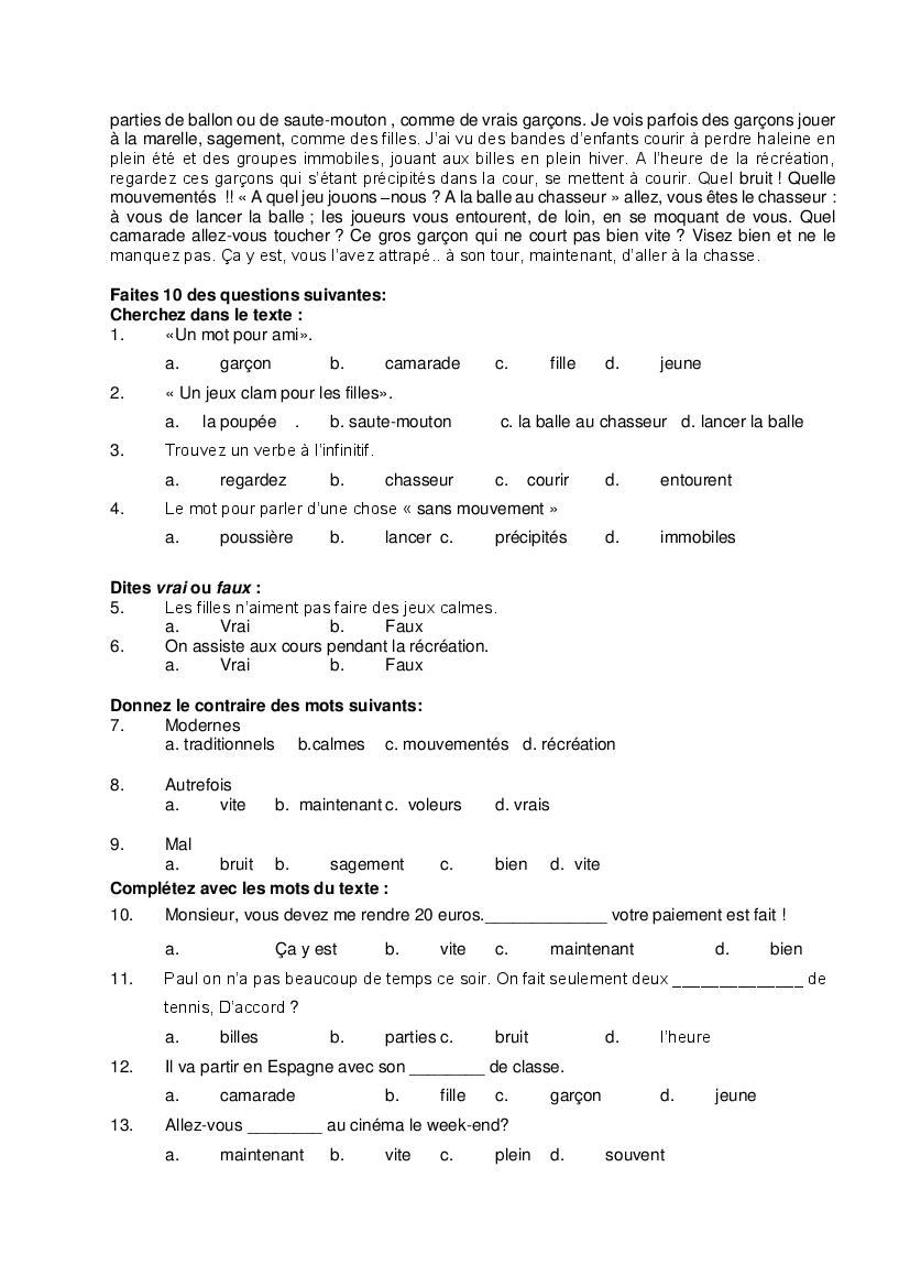 CBSE Sample Papers 2021 for Class 12 – French | AglaSem Schools