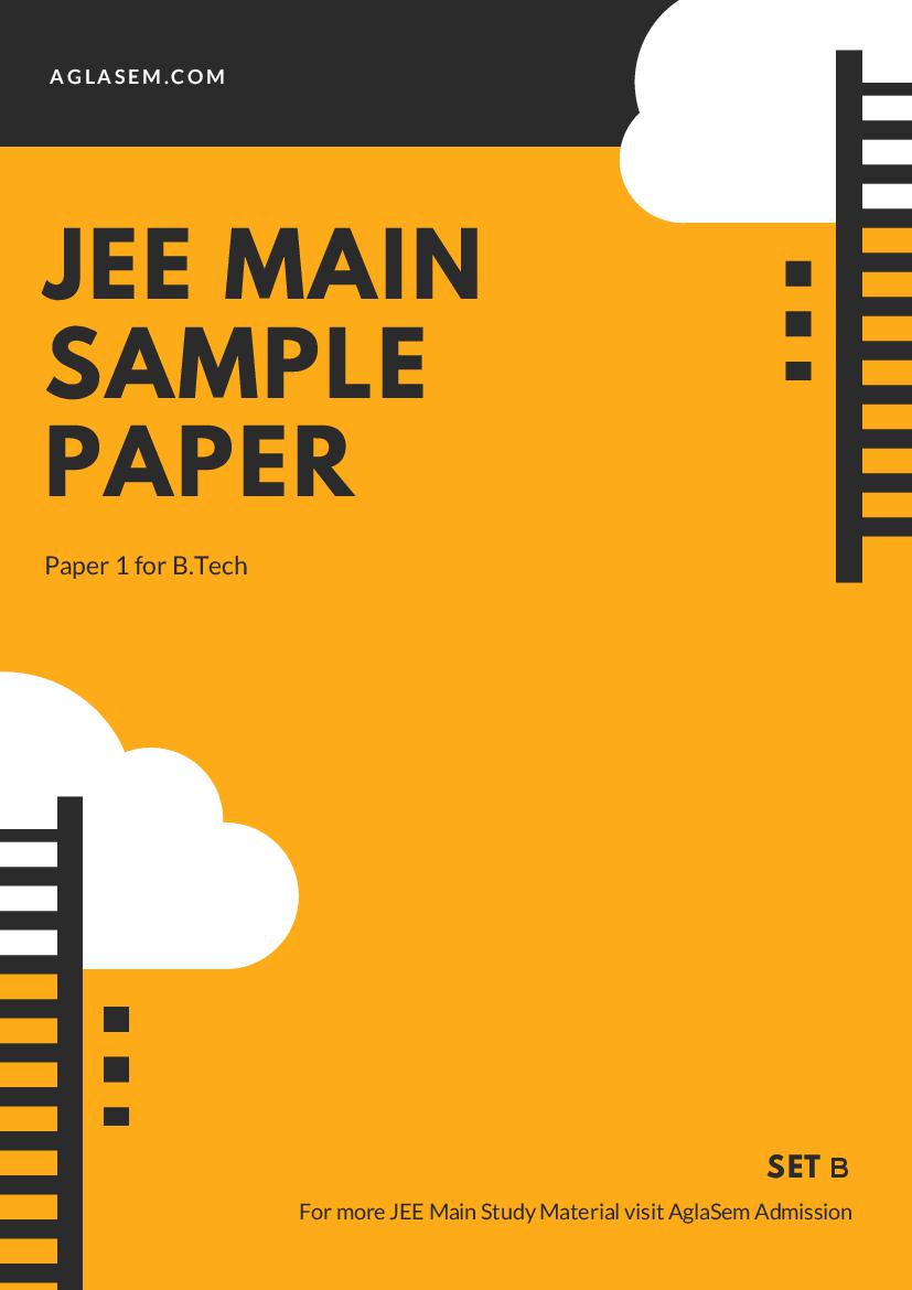 JEE Main Sample Paper B.Tech Set B - Page 1