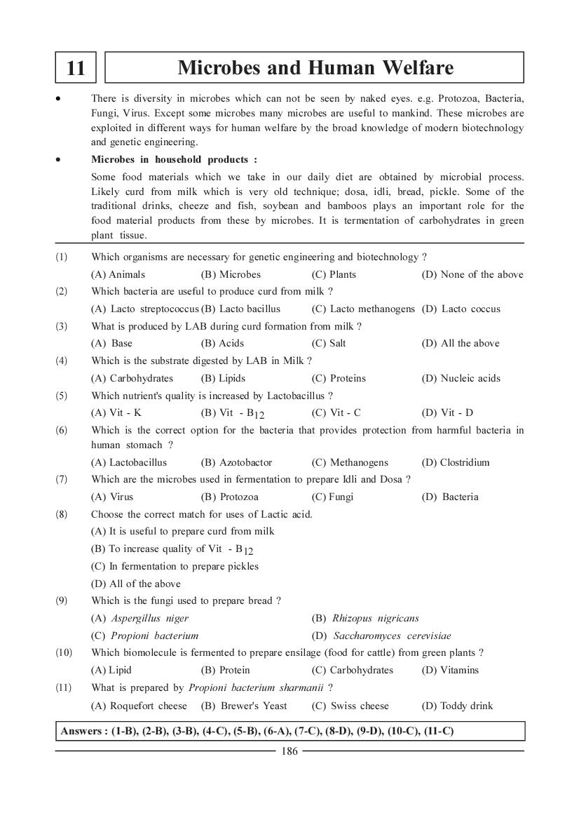 NEET Biology Question Bank - Microbes and Human Welfare - Page 1