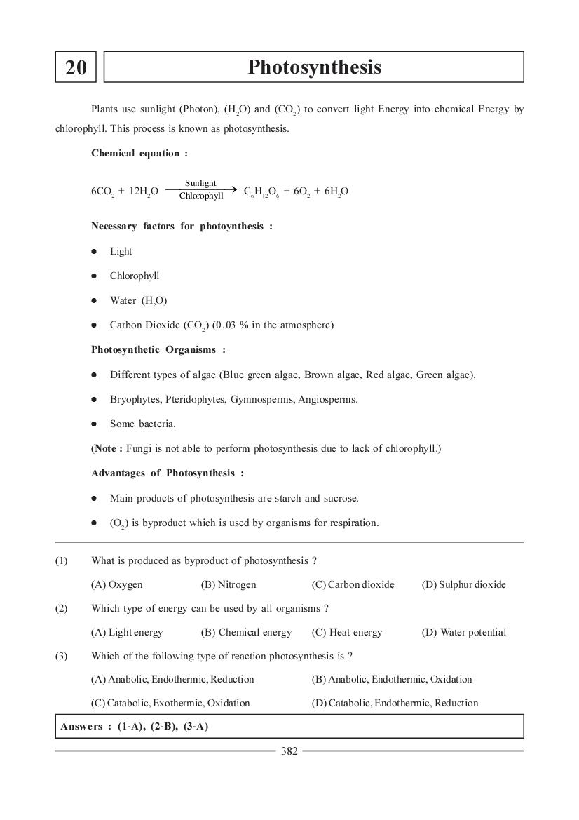 NEET Biology Question Bank - Photosynthesis - Page 1