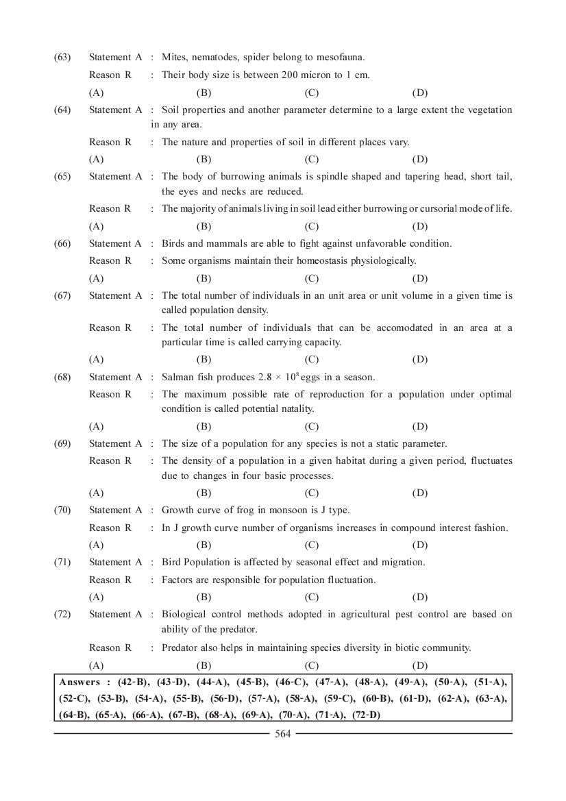 NEET Biology Question Bank for Organism and Population