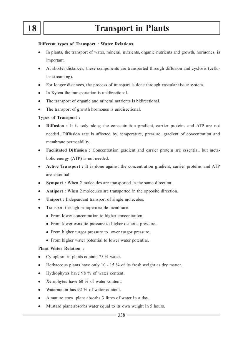 NEET Biology Question Bank - Transport in Plants - Page 1