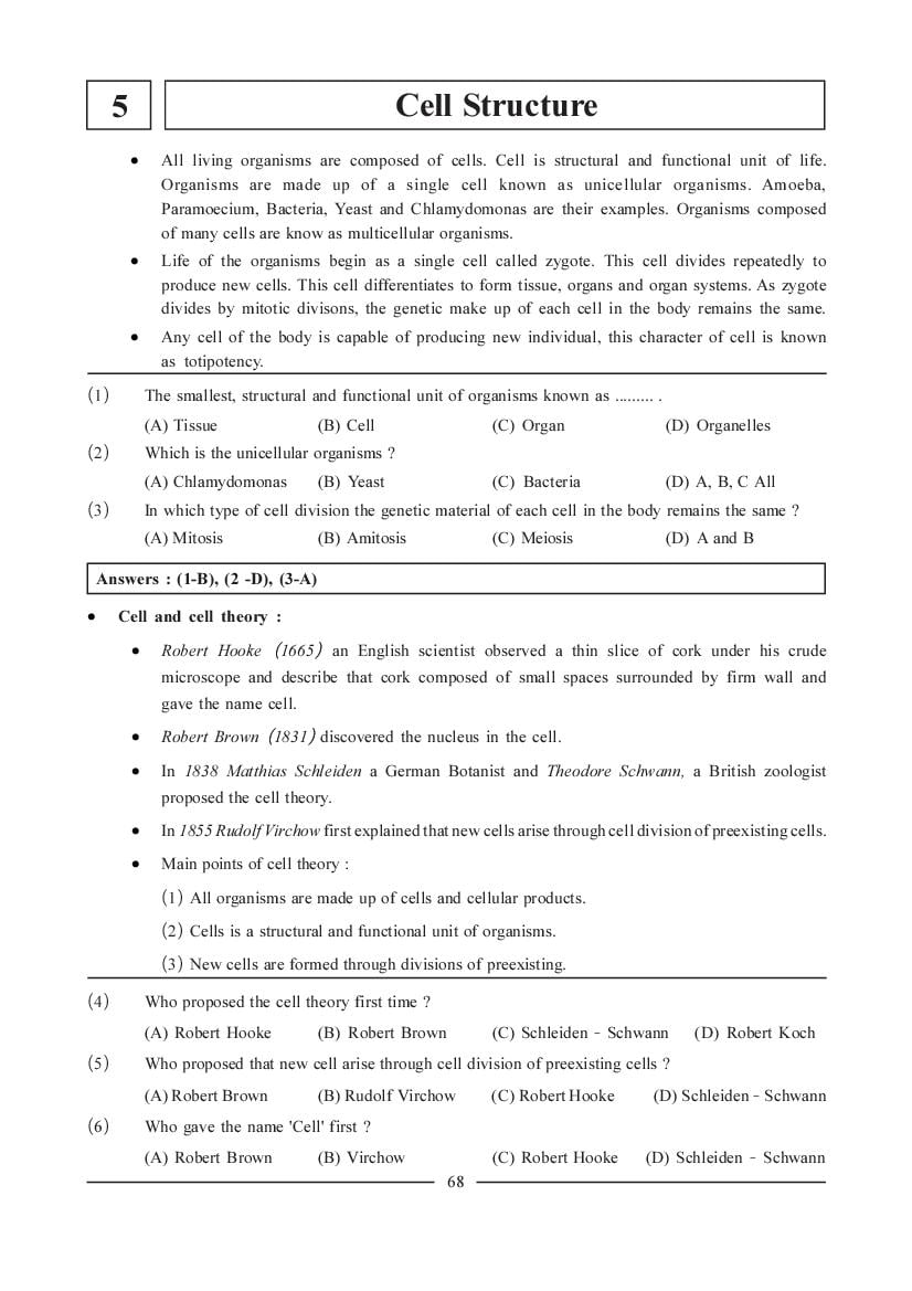 NEET Biology Question Bank - Cell Structure - Page 1