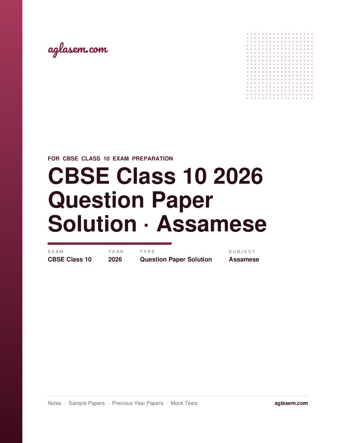 CBSE Class 10 Question Paper 2026 Solution Assamese - Page 1 of 13