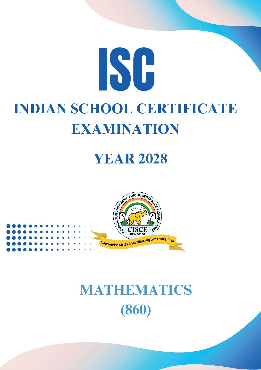 ISC Class 11 Syllabus 2028 Mathematics - Page 1 of 12