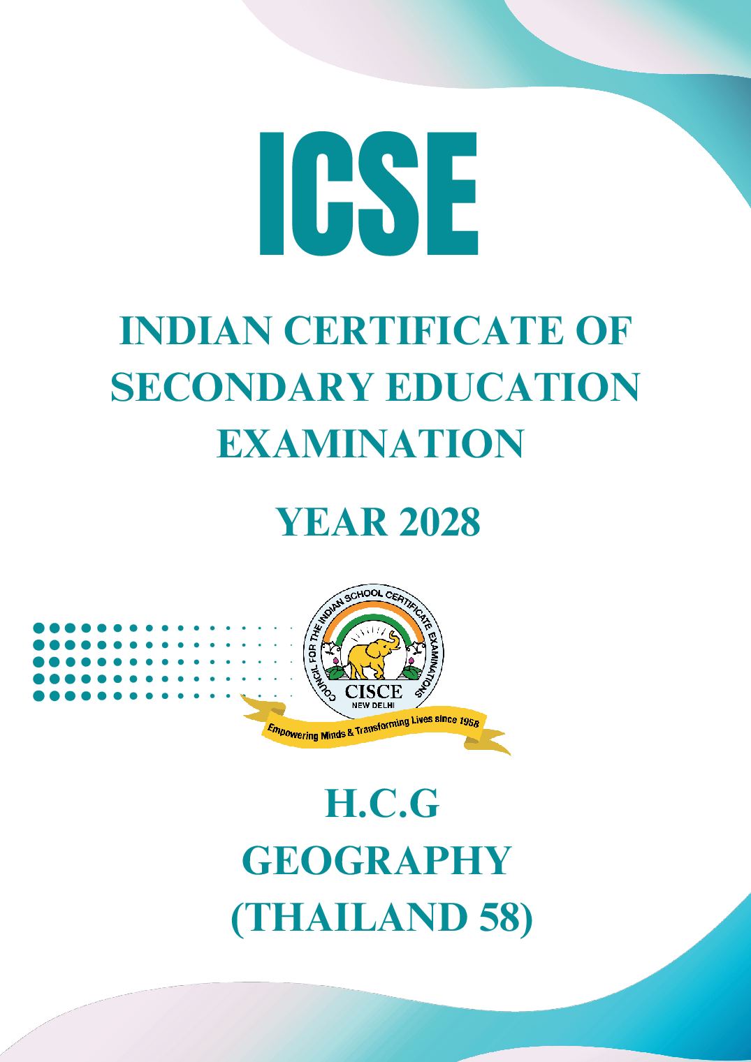 ICSE Class 9 Syllabus 2028 Geography (Thailand) - Page 1 of 8