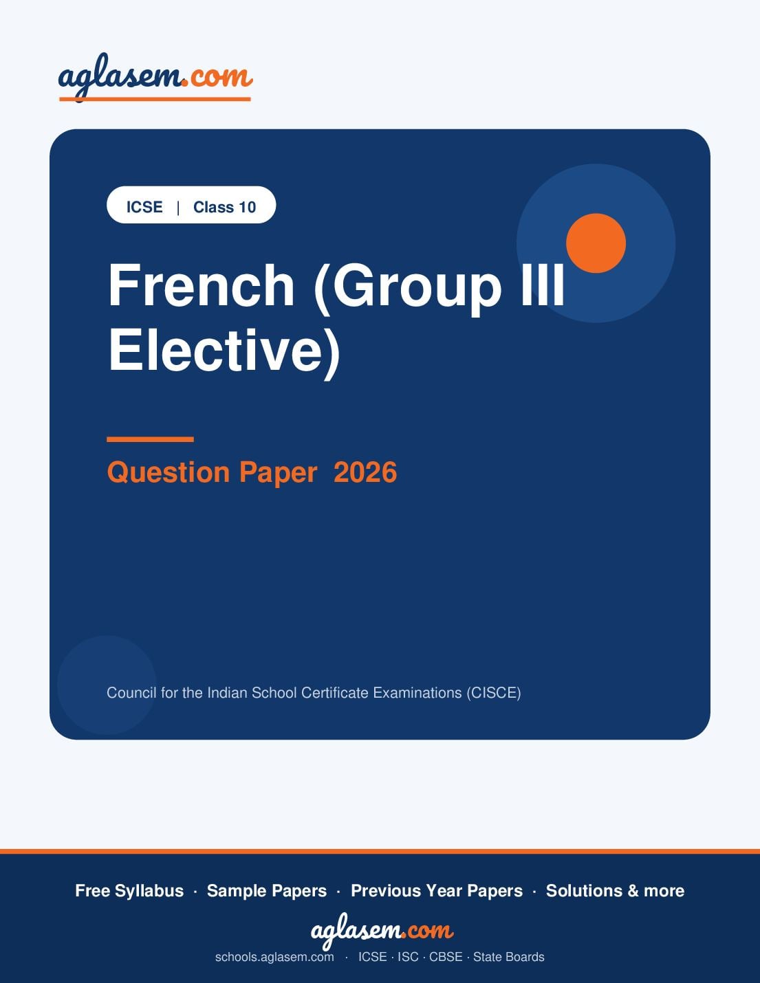 ICSE Class 10 Question Paper 2026 French (Group III Elective) - Page 1 of 12
