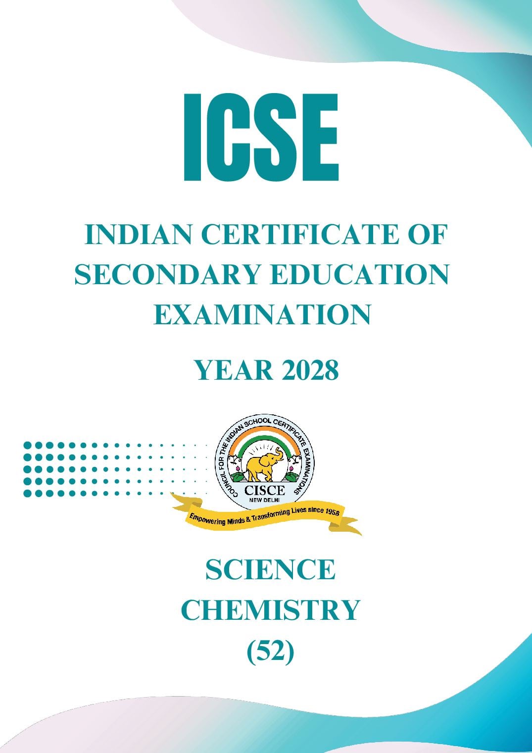 ICSE Class 9 Syllabus 2028 Chemistry - Page 1 of 9