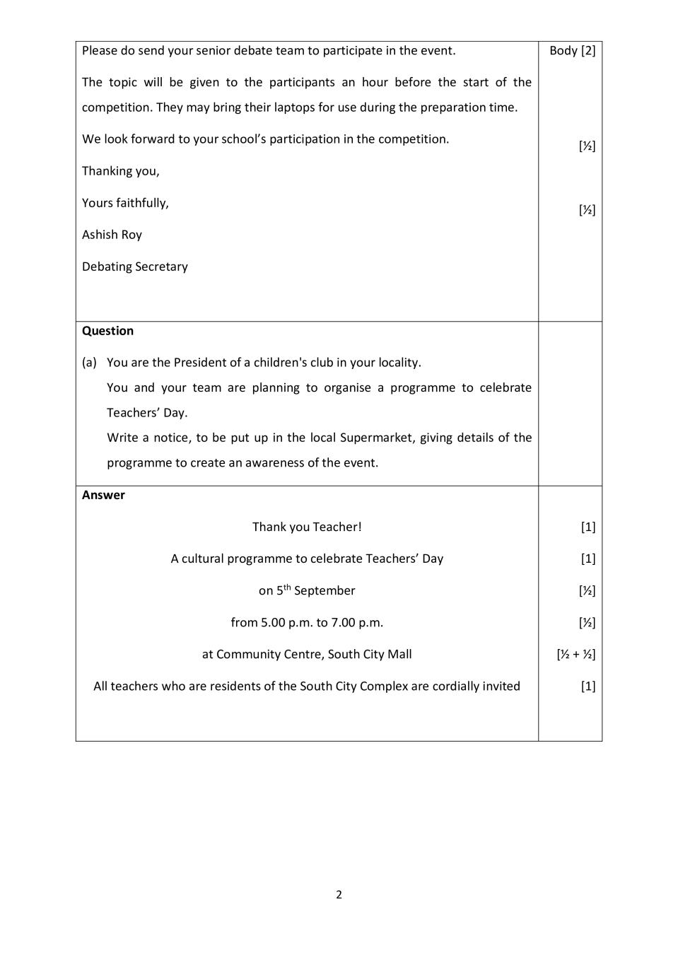 ICSE Email and Notice Writing Specimen Paper 2024 (PDF) CISCE Class
