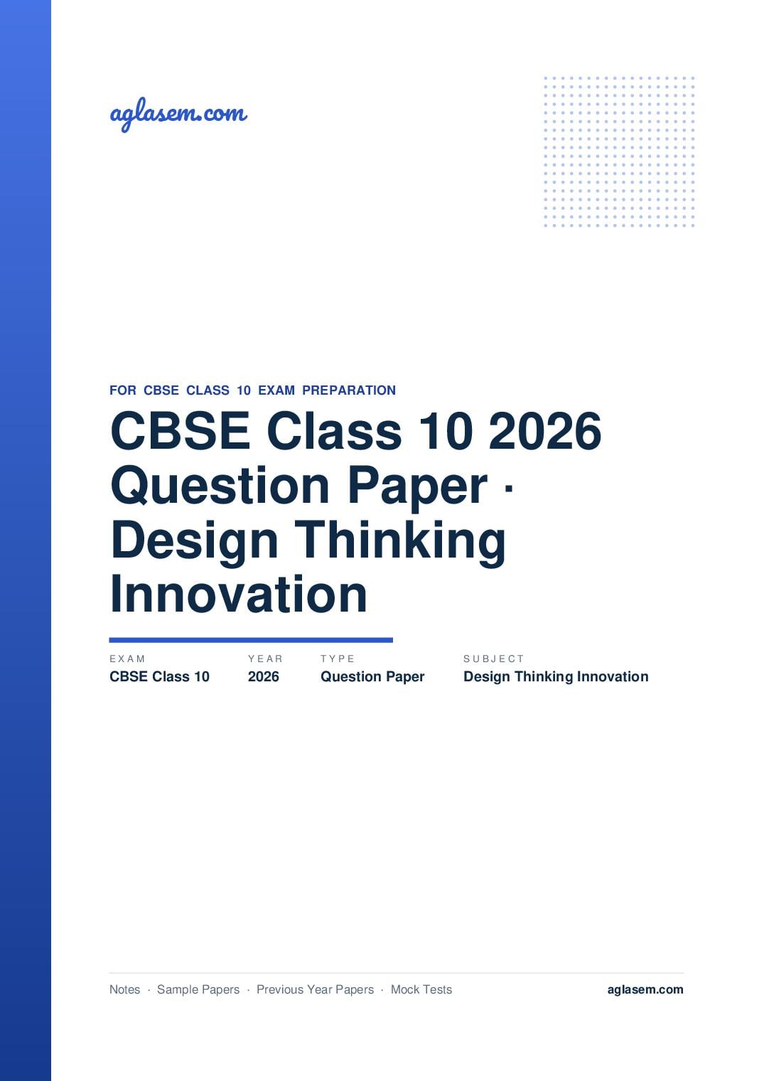 CBSE Class 10 Question Paper 2026 Design Thinking Innovation - Page 1 of 33