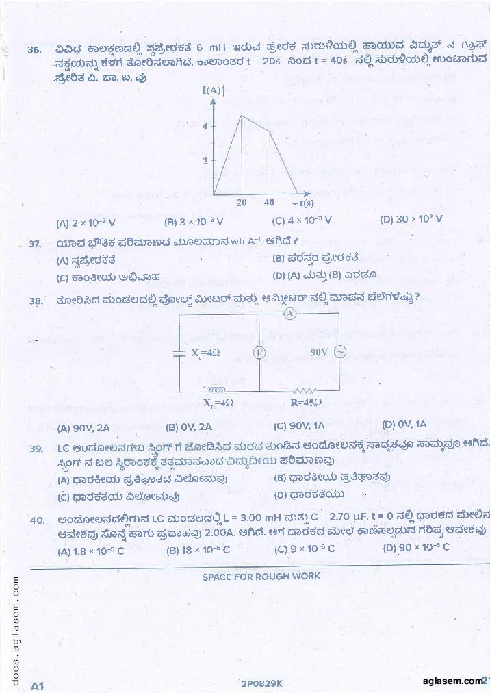 KCET 2021 Question Paper PDF with Answer Key (4 Papers)