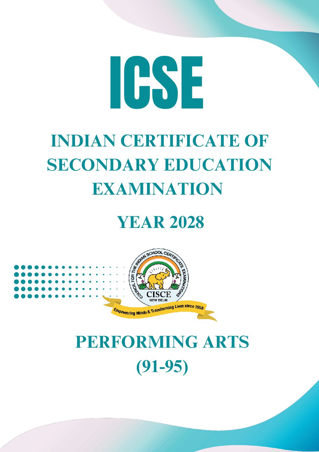ICSE Class 9 Syllabus 2028 Performing Arts - Page 1 of 27