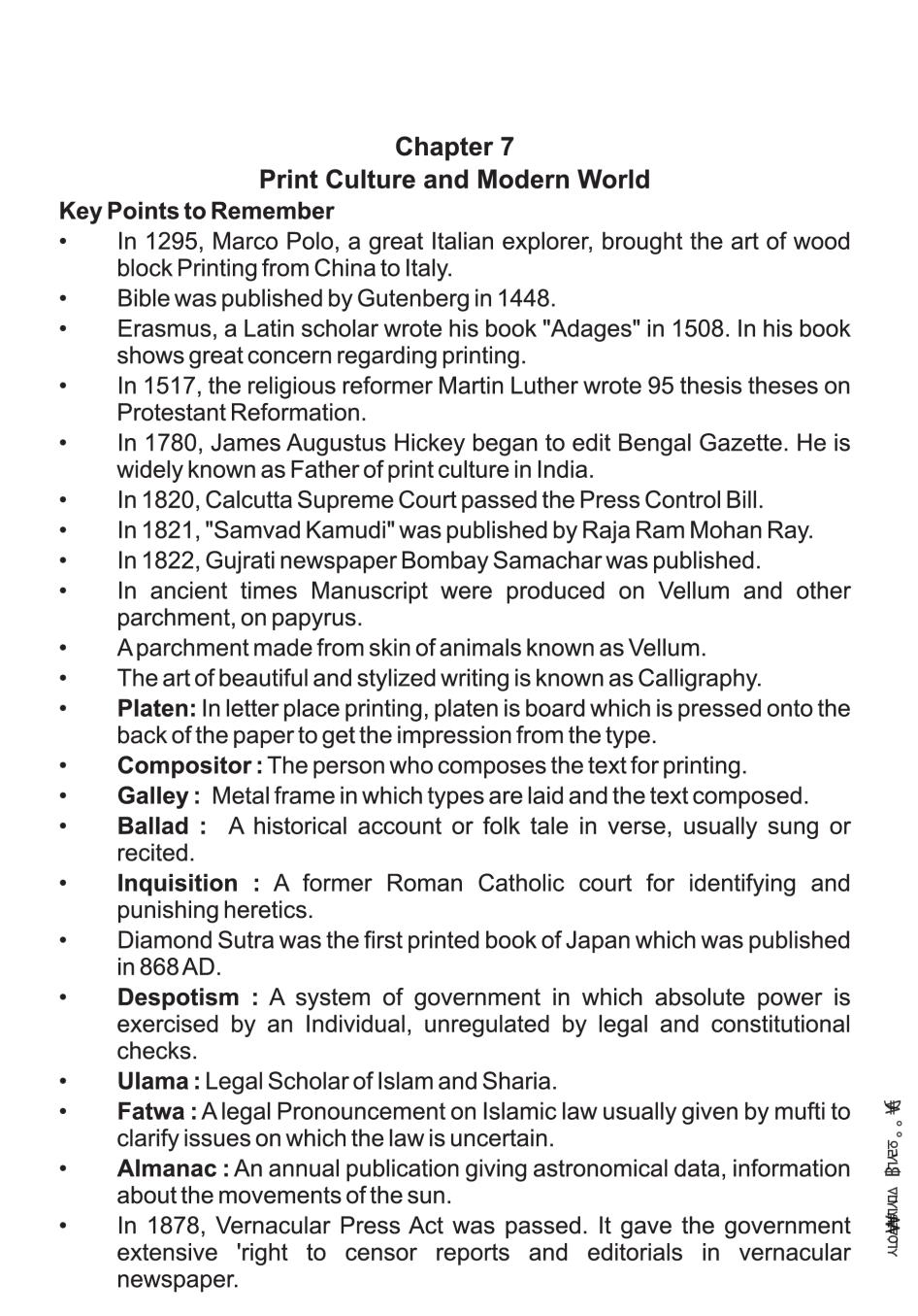 Class 10 Social Science Notes For Print Culture And The Modern World 