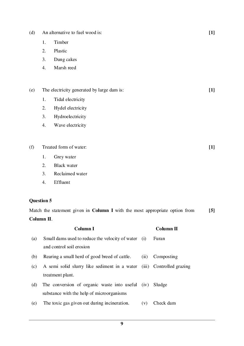 ICSE Class 10 Environmental Applications Sample Paper 2022