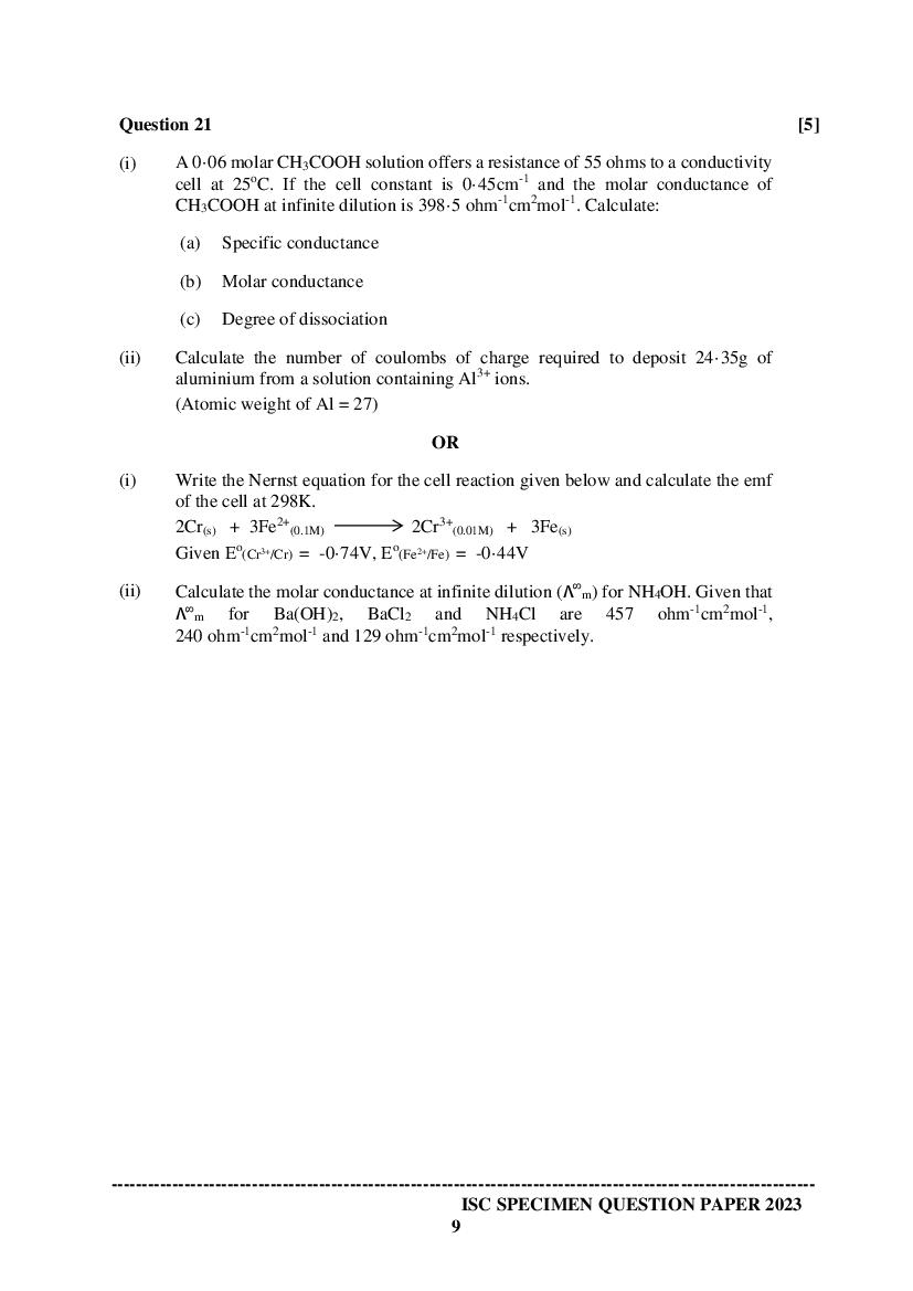 Isc Class 12 Chemistry Specimen Paper 2024 Pdf Oneedu24 1274