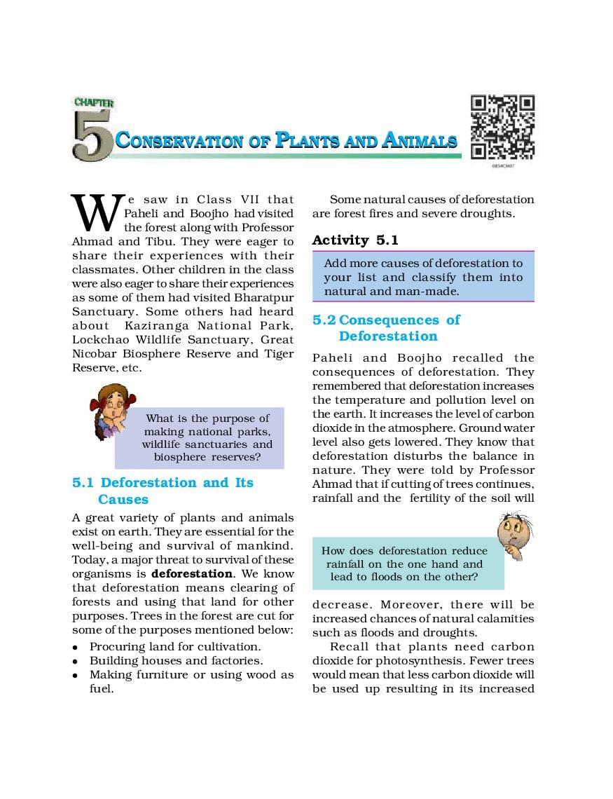 NCERT Book Class 8 Science Chapter 5 Conservation of Plants and Animals - Page 1