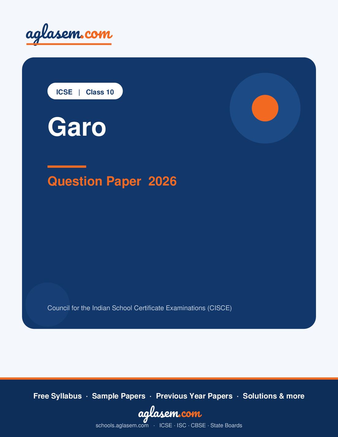 ICSE Class 10 Question Paper 2026 Garo - Page 1 of 16