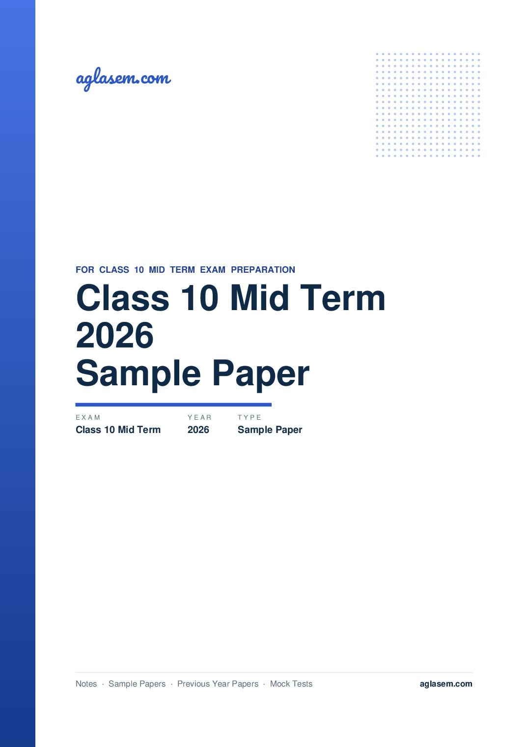 Class 10 Mid Term Sample Paper 2026 विज्ञान - Page 1 of 8