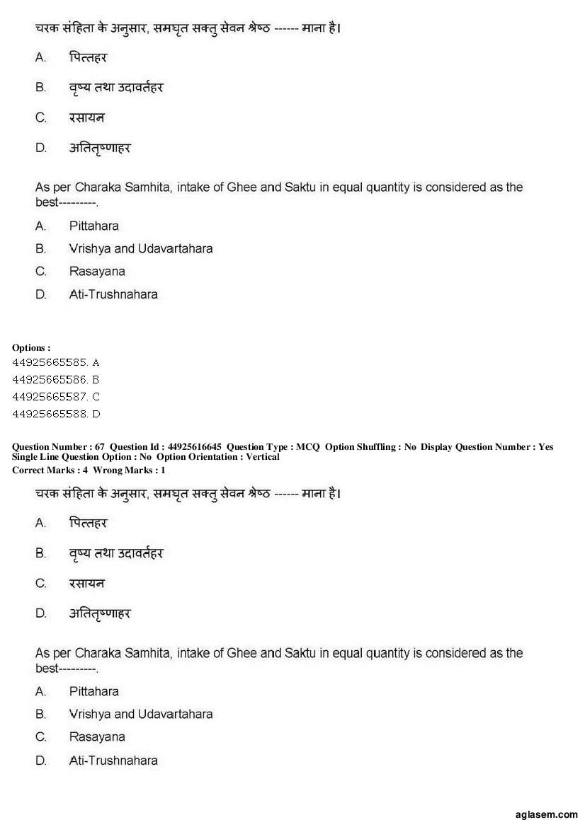 AIAPGET 2019 Question Paper PDF (Ayurveda, Homoeopathy, Siddha, Unani)