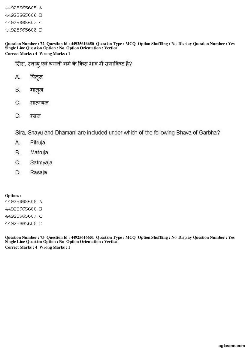 AIAPGET 2019 Question Paper PDF (Ayurveda, Homoeopathy, Siddha, Unani)