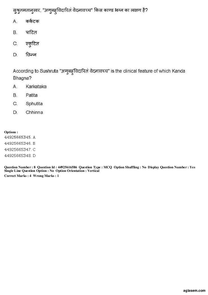 AIAPGET 2019 Question Paper PDF (Ayurveda, Homoeopathy, Siddha, Unani)