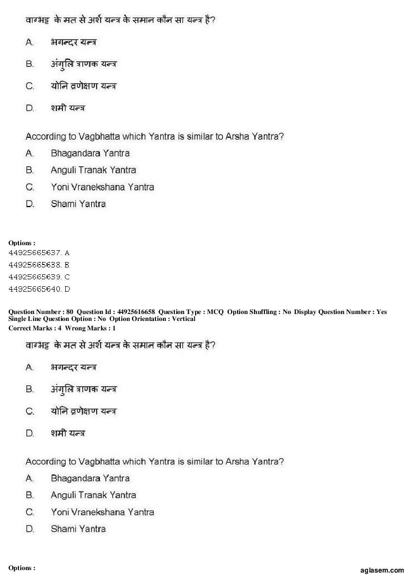 AIAPGET 2019 Question Paper PDF (Ayurveda, Homoeopathy, Siddha, Unani)