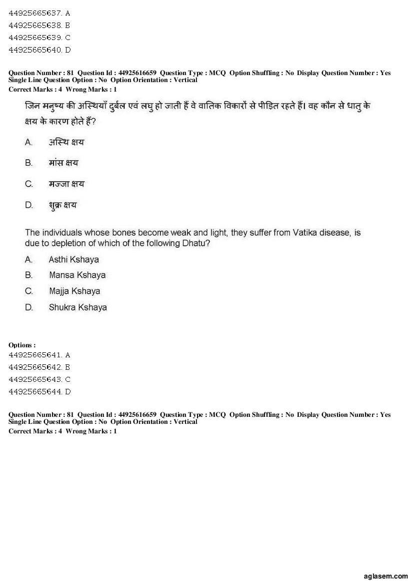 AIAPGET 2019 Question Paper PDF (Ayurveda, Homoeopathy, Siddha, Unani)