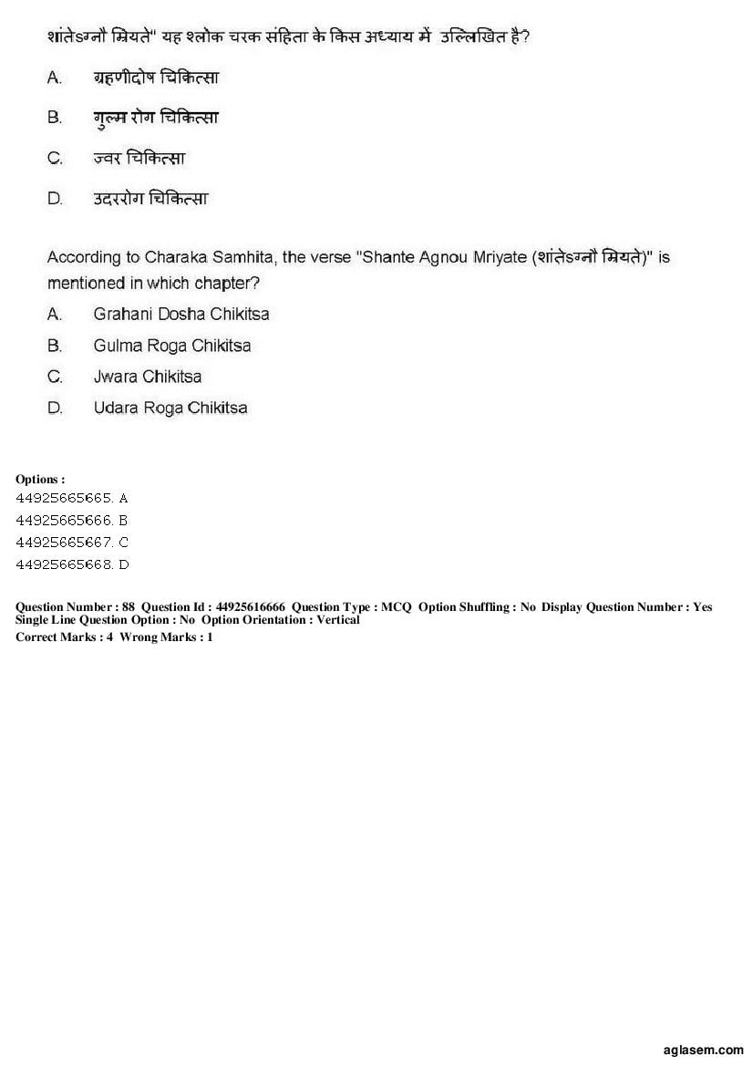 AIAPGET 2019 Question Paper PDF (Ayurveda, Homoeopathy, Siddha, Unani)