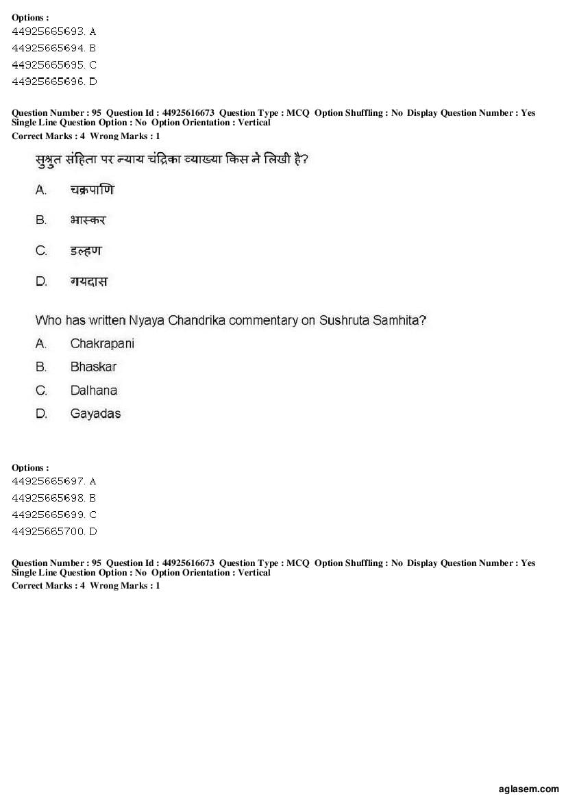 AIAPGET 2019 Question Paper PDF (Ayurveda, Homoeopathy, Siddha, Unani)