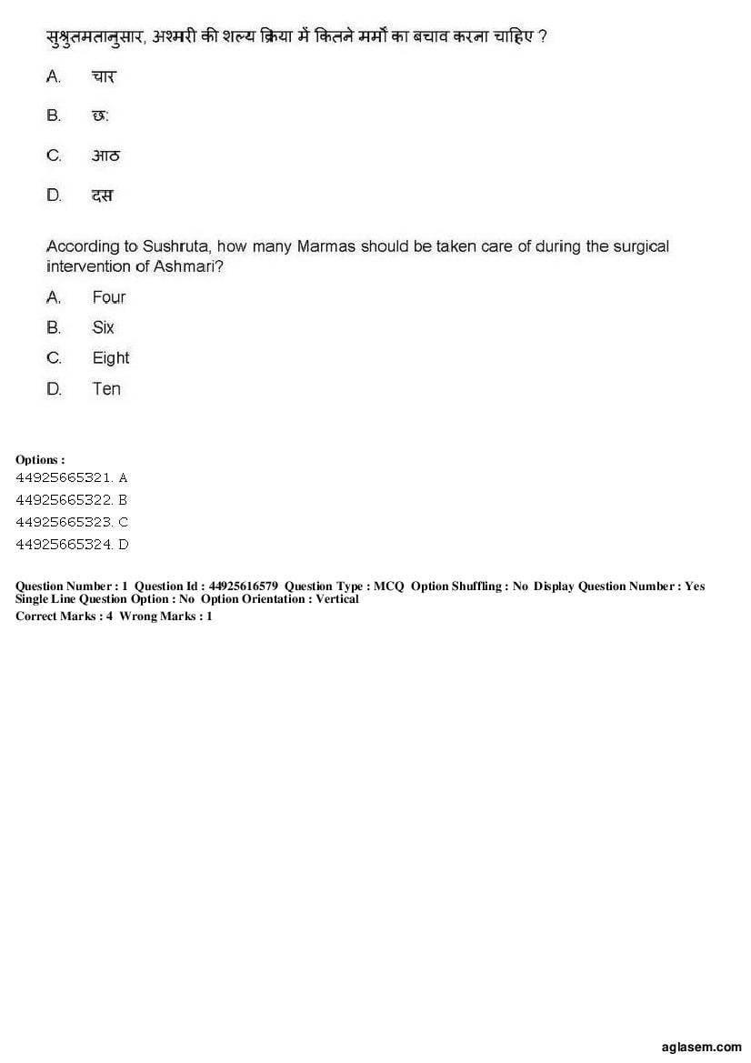 AIAPGET 2019 Question Paper PDF (Ayurveda, Homoeopathy, Siddha, Unani)