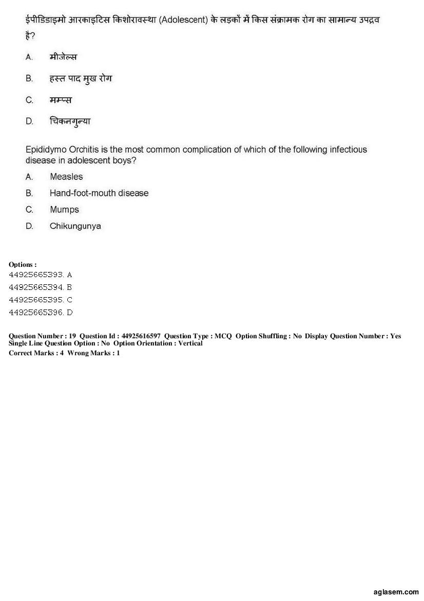 AIAPGET 2019 Question Paper PDF (Ayurveda, Homoeopathy, Siddha, Unani)