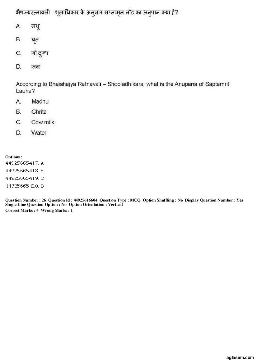 AIAPGET 2019 Question Paper PDF (Ayurveda, Homoeopathy, Siddha, Unani)