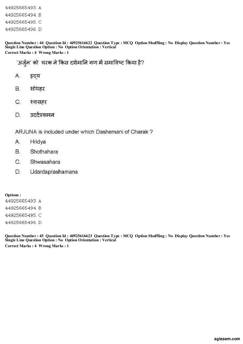 AIAPGET 2019 Question Paper PDF (Ayurveda, Homoeopathy, Siddha, Unani)
