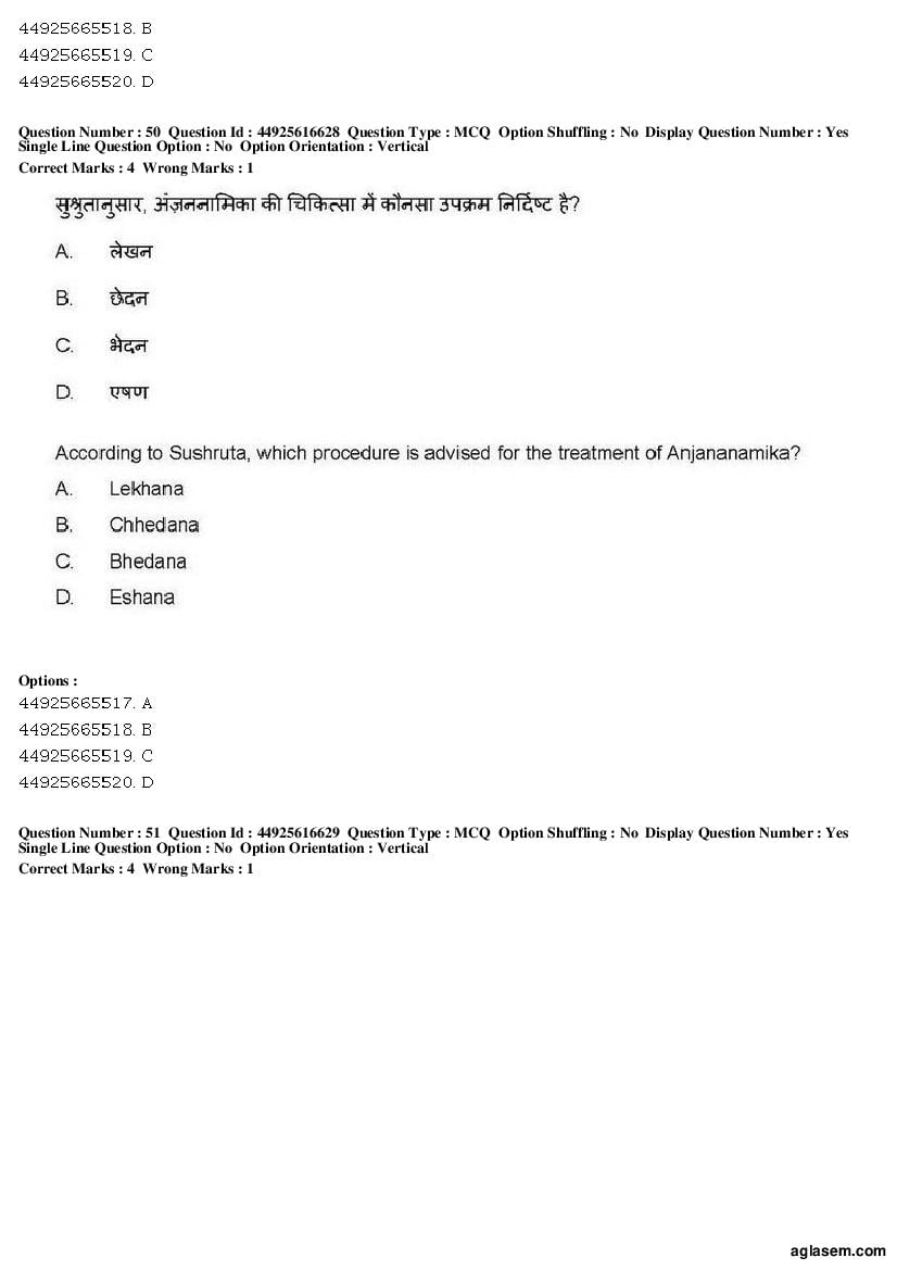 AIAPGET 2019 Question Paper PDF (Ayurveda, Homoeopathy, Siddha, Unani)