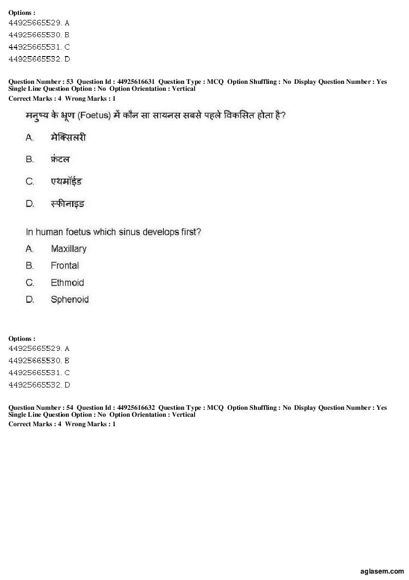 AIAPGET 2019 Question Paper PDF (Ayurveda, Homoeopathy, Siddha, Unani)