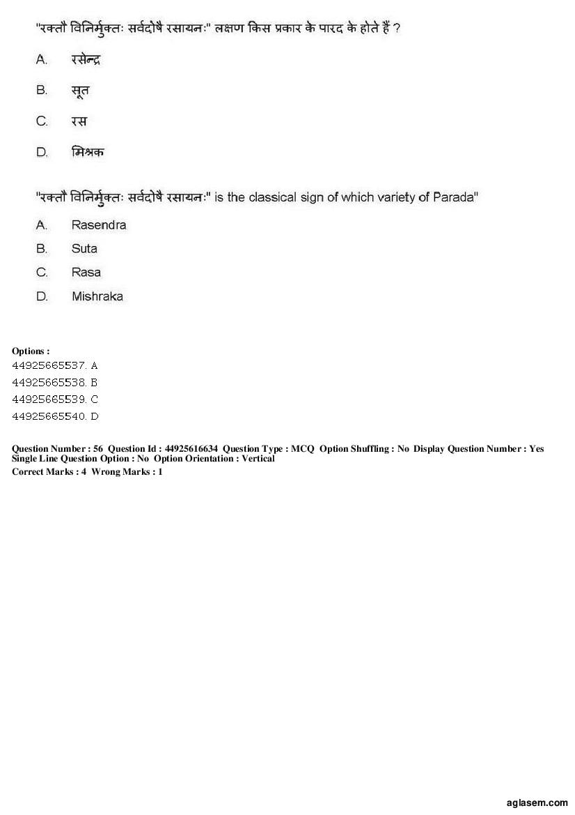 AIAPGET 2019 Question Paper PDF (Ayurveda, Homoeopathy, Siddha, Unani)