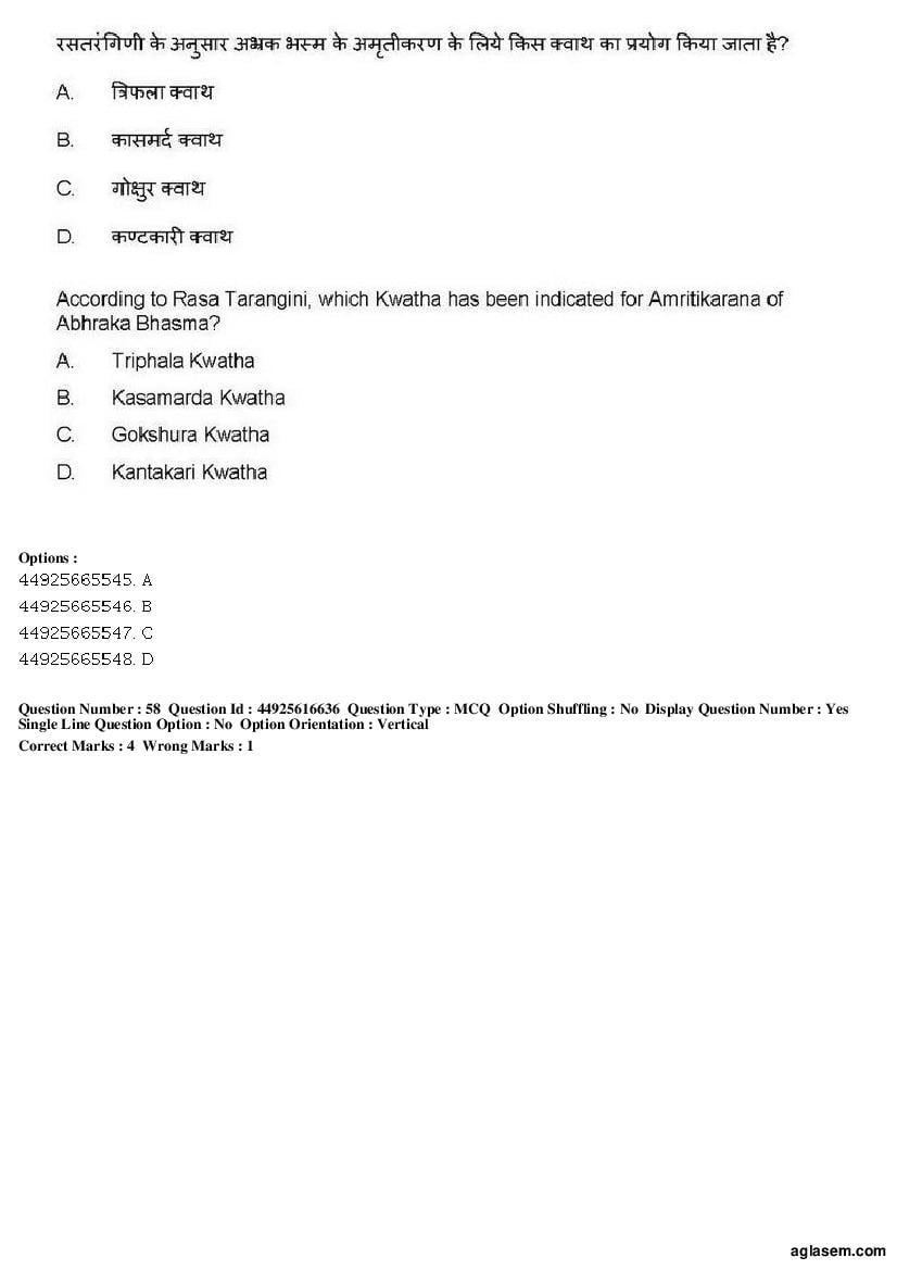 AIAPGET 2019 Question Paper PDF (Ayurveda, Homoeopathy, Siddha, Unani)