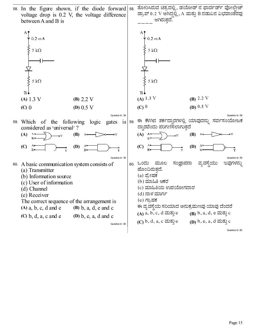 KCET 2017 Question Paper PDF with Answer Key (5 Papers)