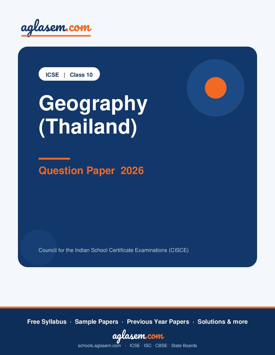 ICSE Class 10 Question Paper 2026 Geography (Thailand) - Page 1 of 16
