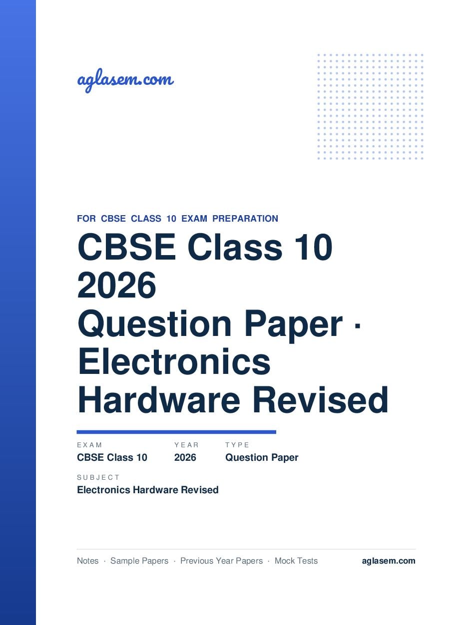 CBSE Class 10 Question Paper 2026 Electronics Hardware - Page 1 of 16