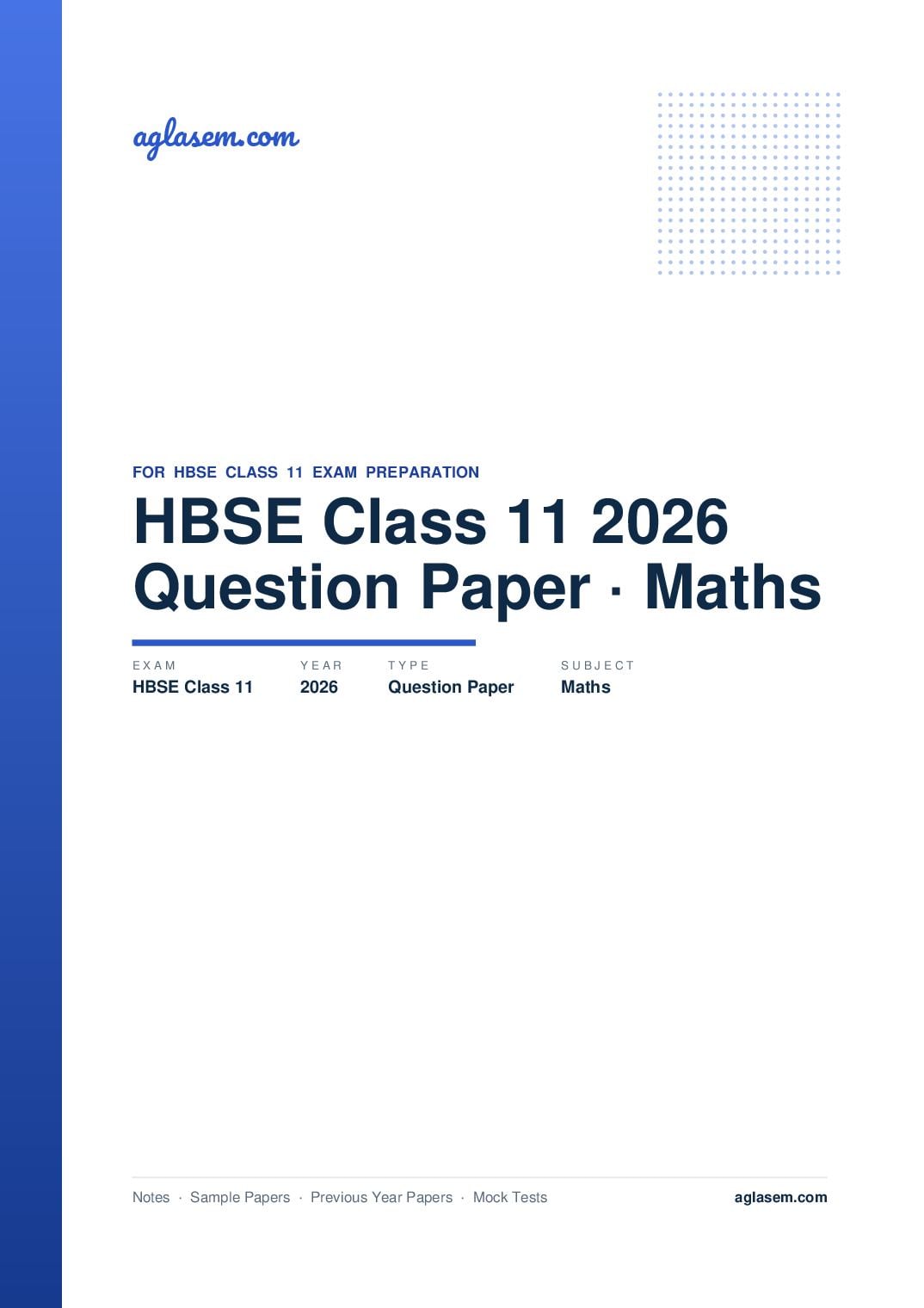 HBSE Class 11 Question Paper 2026 Maths - Page 1 of 17