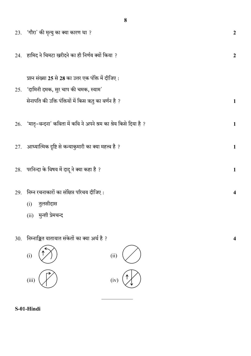 Rajasthan Board 10th Class Question Paper 2018 Hindi Download PDF