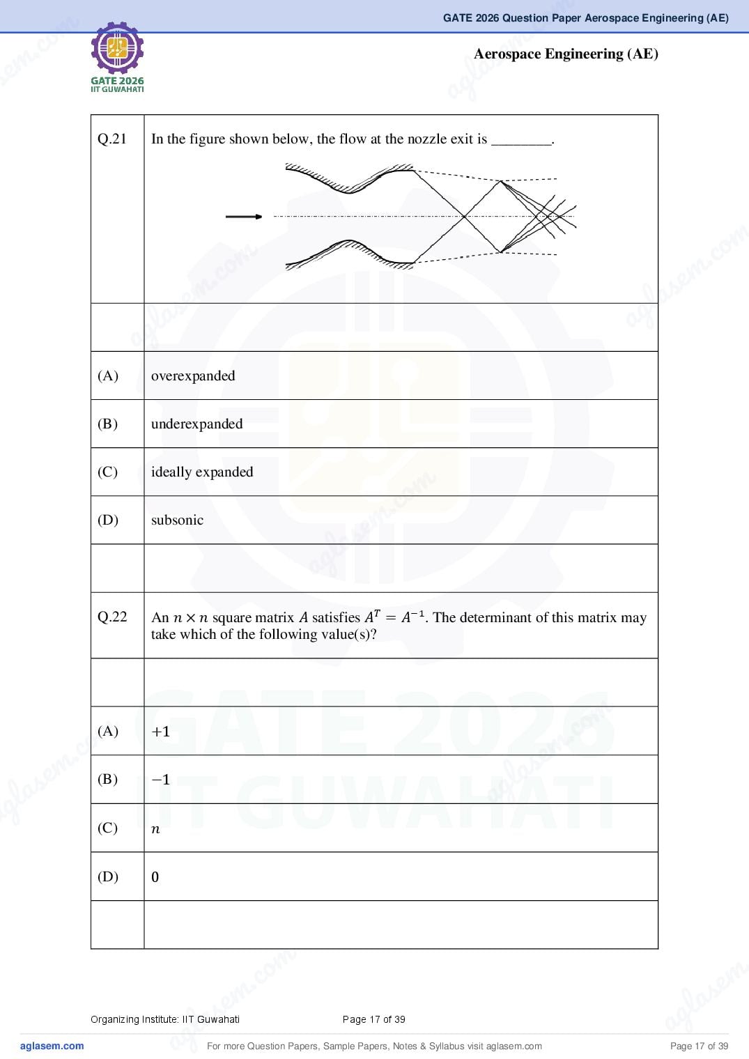 GATE 2026 Question Papers PDF with Answer Keys (38 Papers)