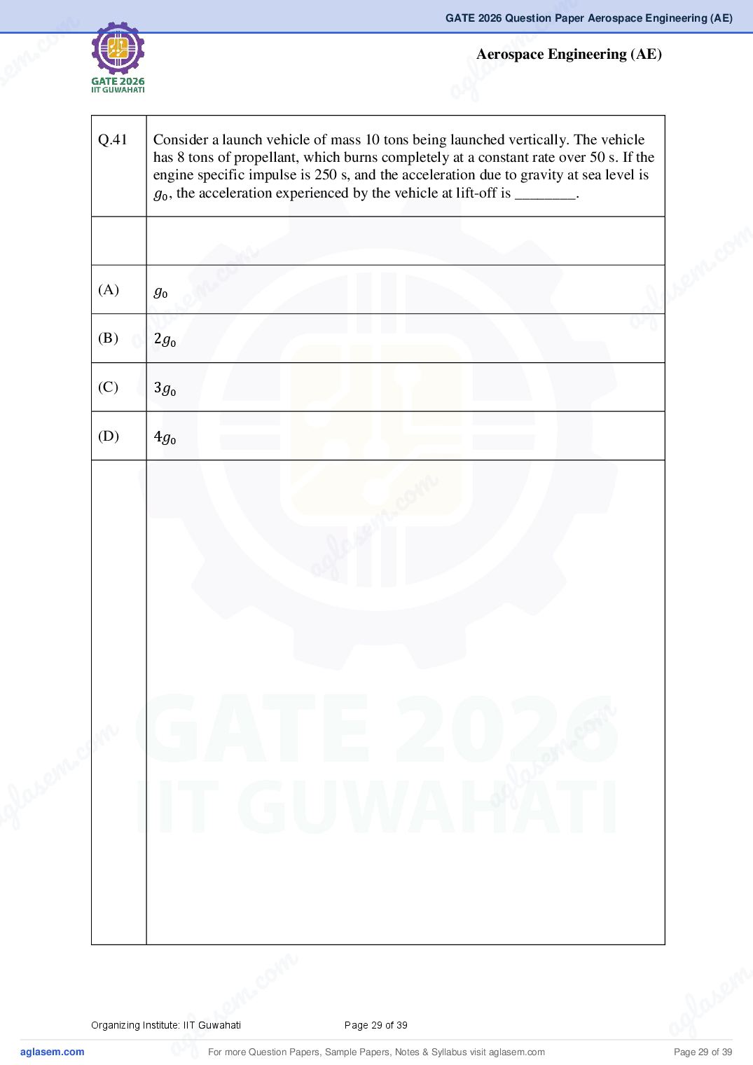 GATE 2026 Question Papers PDF with Answer Keys (38 Papers)