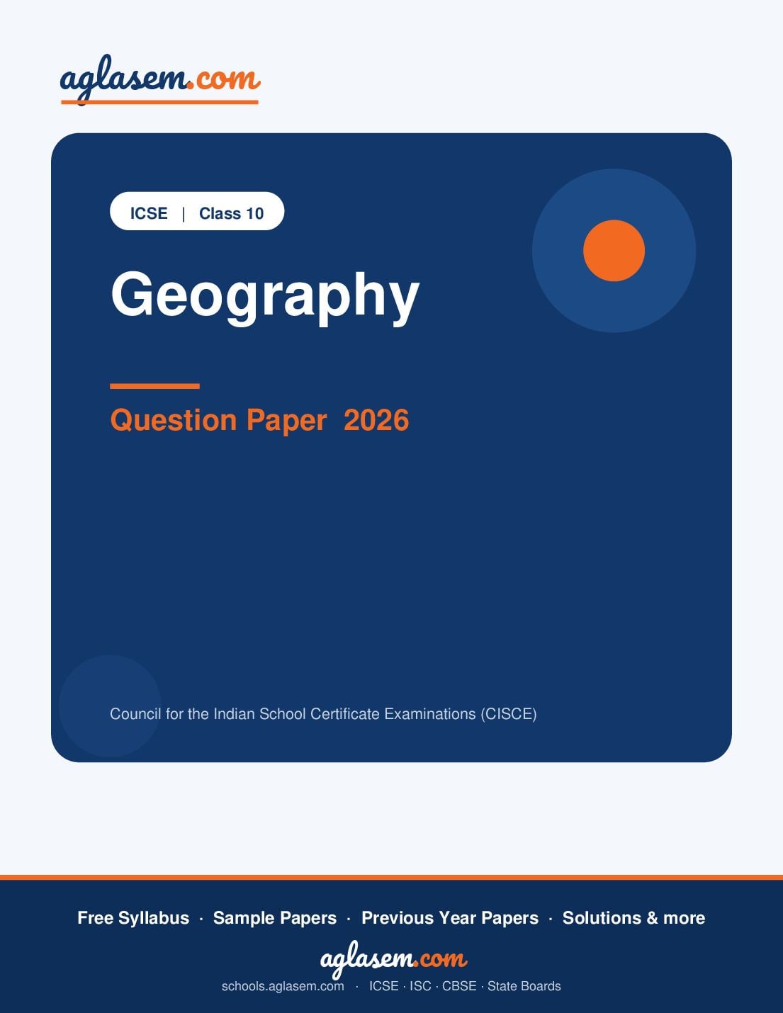 ICSE Class 10 Question Paper 2026 Geography - Page 1 of 16